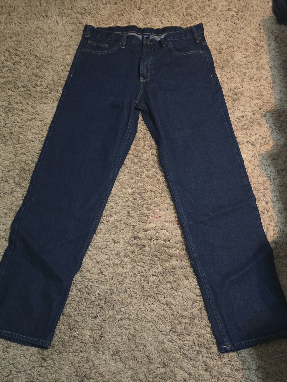 Men's Straight Fit Dark Blue Jeans - Classic Denim